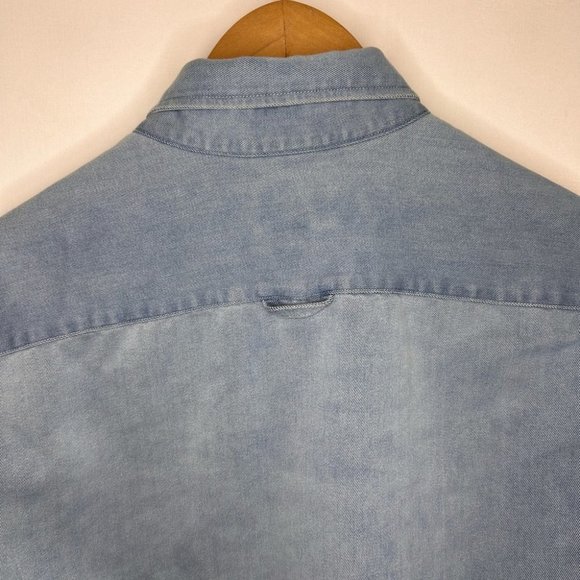 Men’s H&M Blue Loose Fitting Jean Style Cotton Shirt Size M - Picture 8 of 10